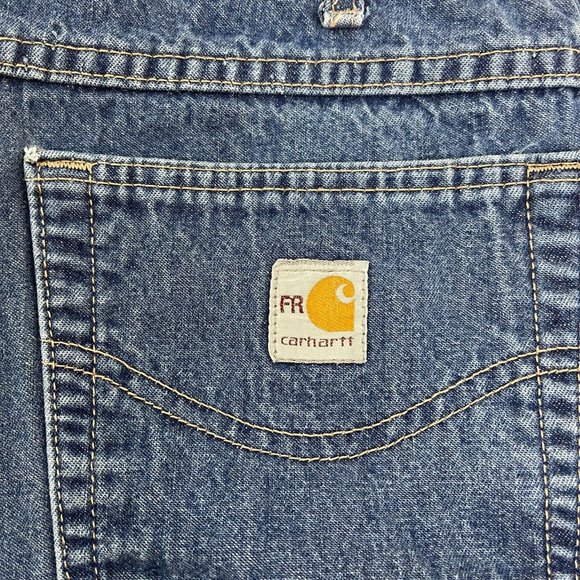 Vintage Carhartt FR Blue Jeans Mens size 38x30 Made in USA - Picture 5 of 11